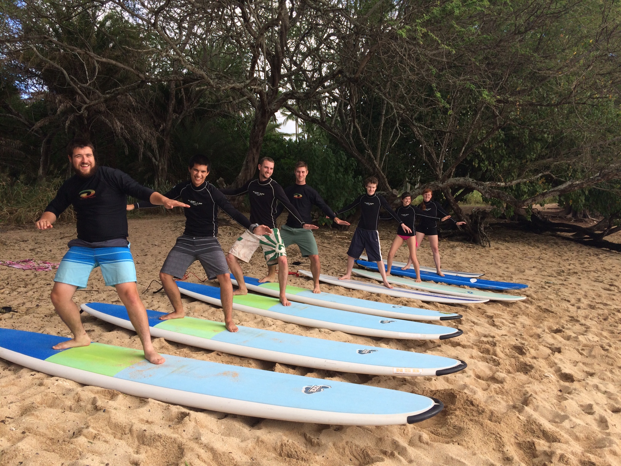 a group of people on a beach